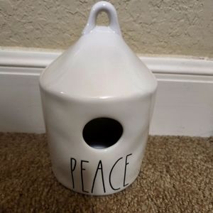 Round PEACE Rae Dunn birdhouse